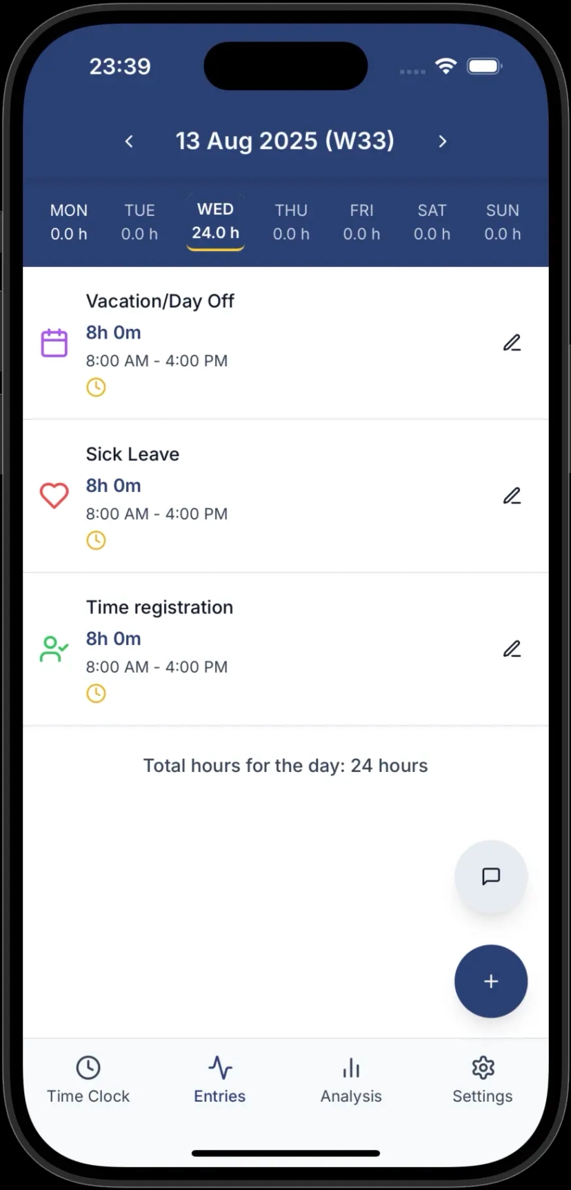 Detailed Activity Log